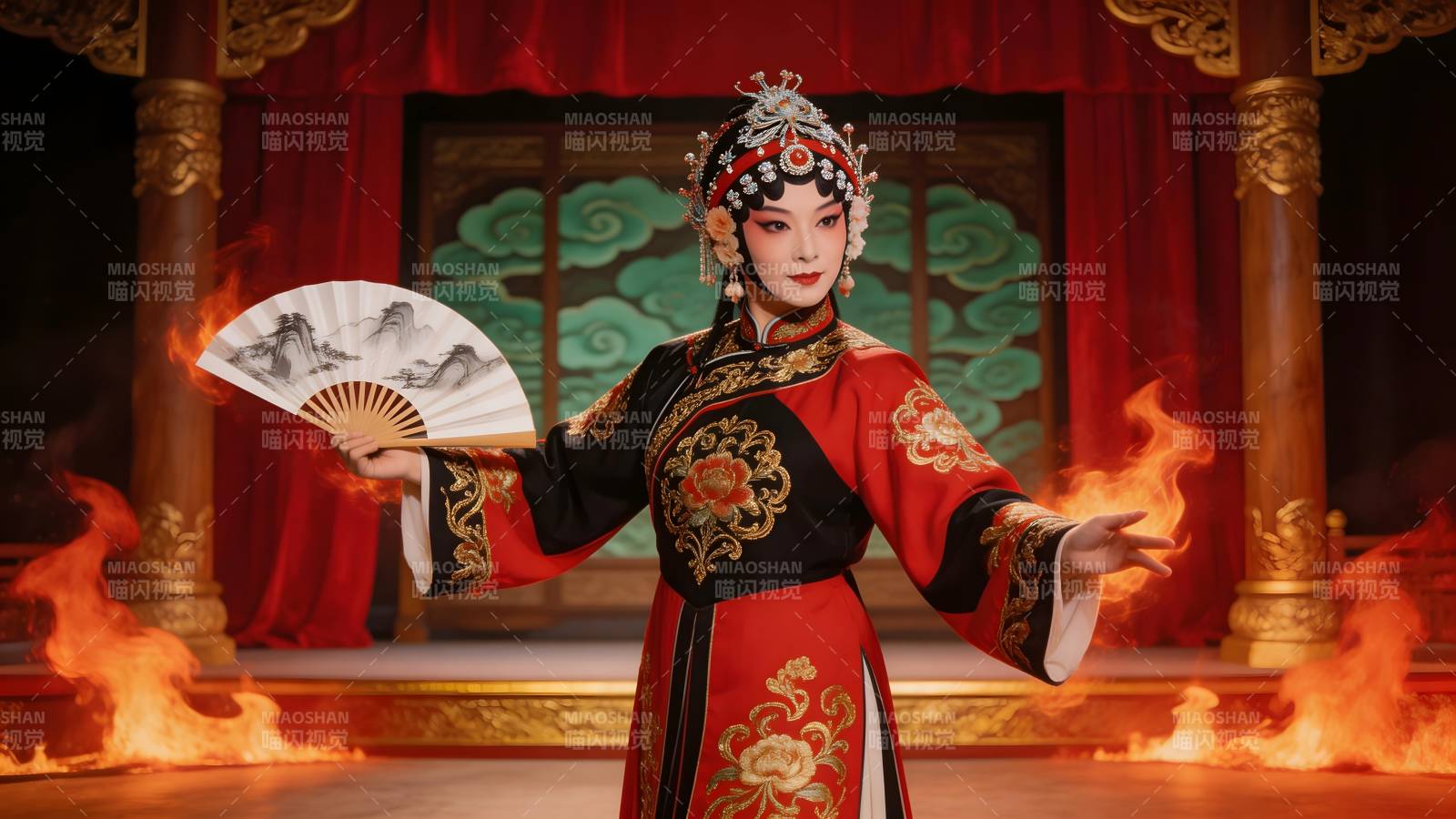 火中戏韵 扇舞惊鸿图片