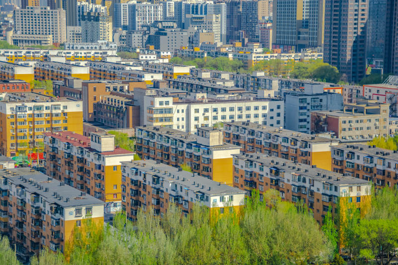 城市住宅区鸟瞰图图片