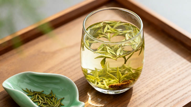 绿茶清韵 叶舞杯中香图片