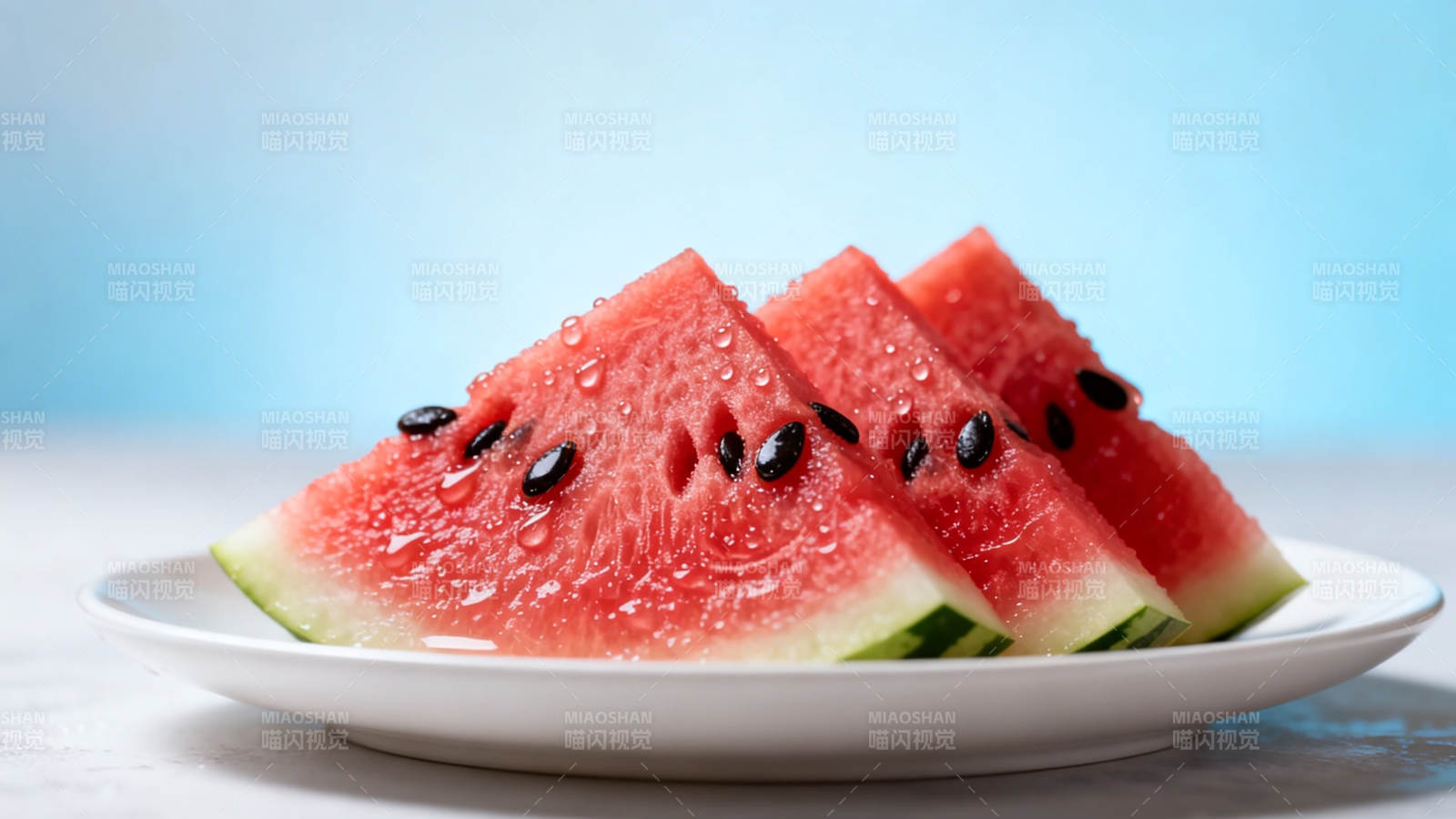 西瓜切片 清凉解暑佳品图片