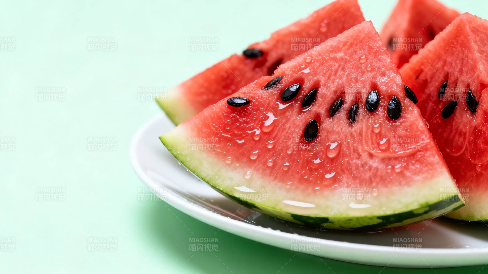 西瓜切片 清凉解暑佳品图片