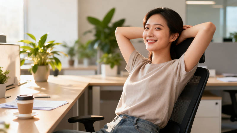 办公室惬意放松时刻图片