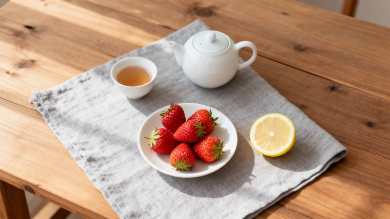 草莓柠檬茶 清新午后时光图片
