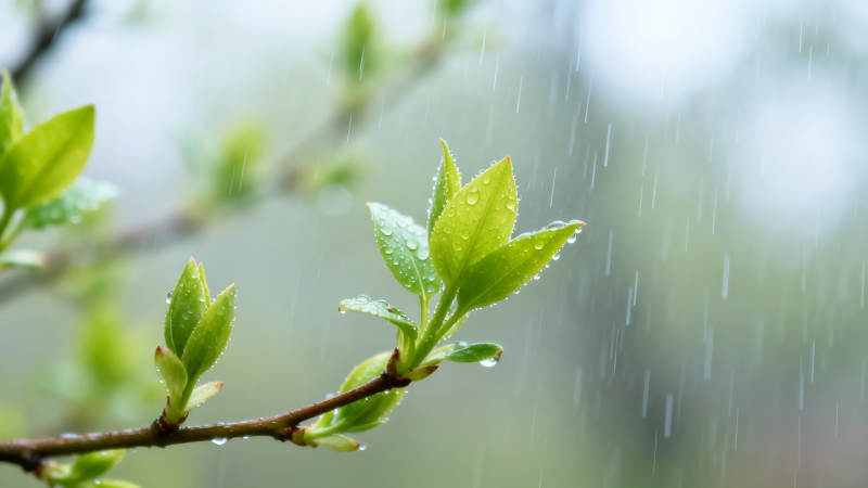 春雨润新芽图片