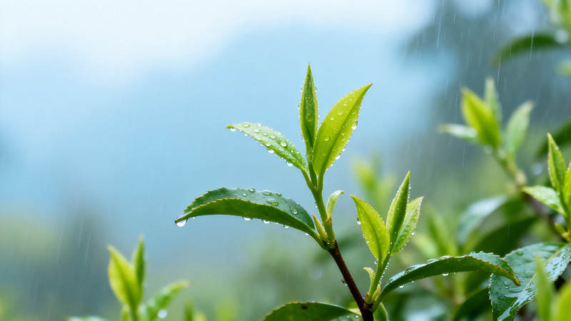 雨润新茶 嫩叶含珠图片