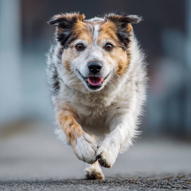 快乐奔跑的边境牧羊犬图片