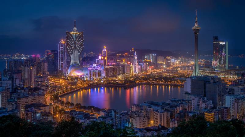 澳门夜景璀璨夺目图片