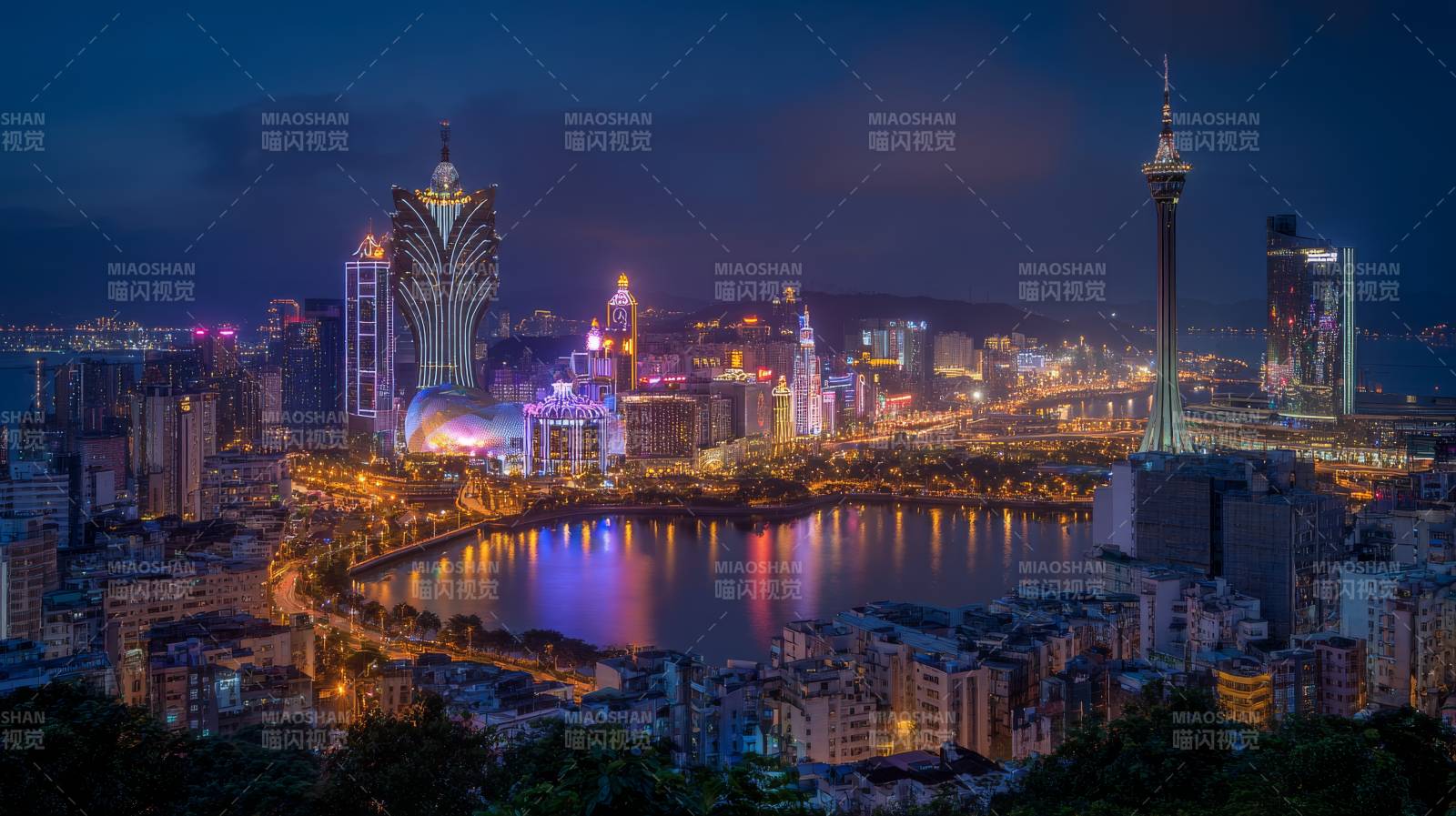 澳门夜景璀璨夺目图片