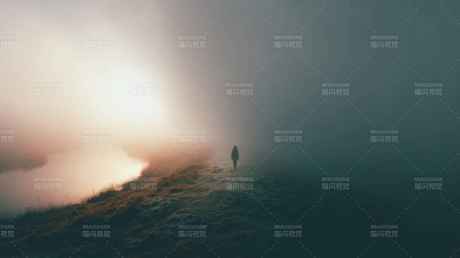 雾中孤影 光引前路图片