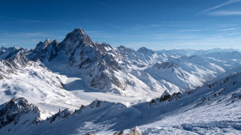 雪山巍峨 蓝天如洗图片