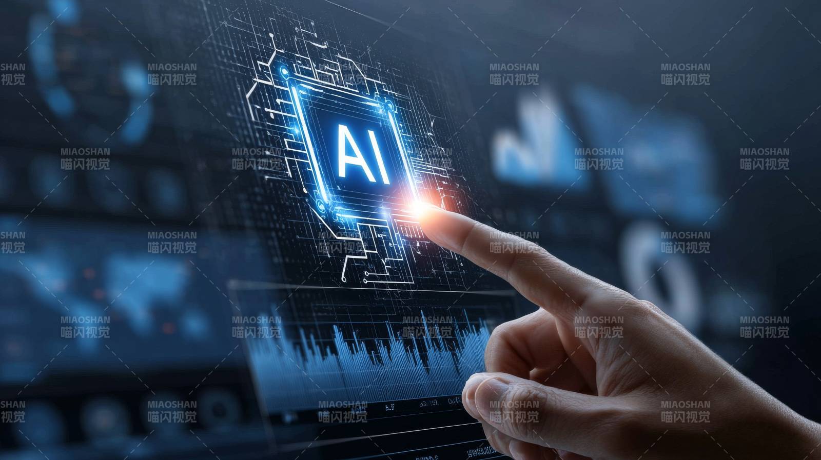 指尖触碰AI未来科技图片