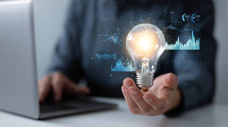 手握光 bulb 智启未来图片