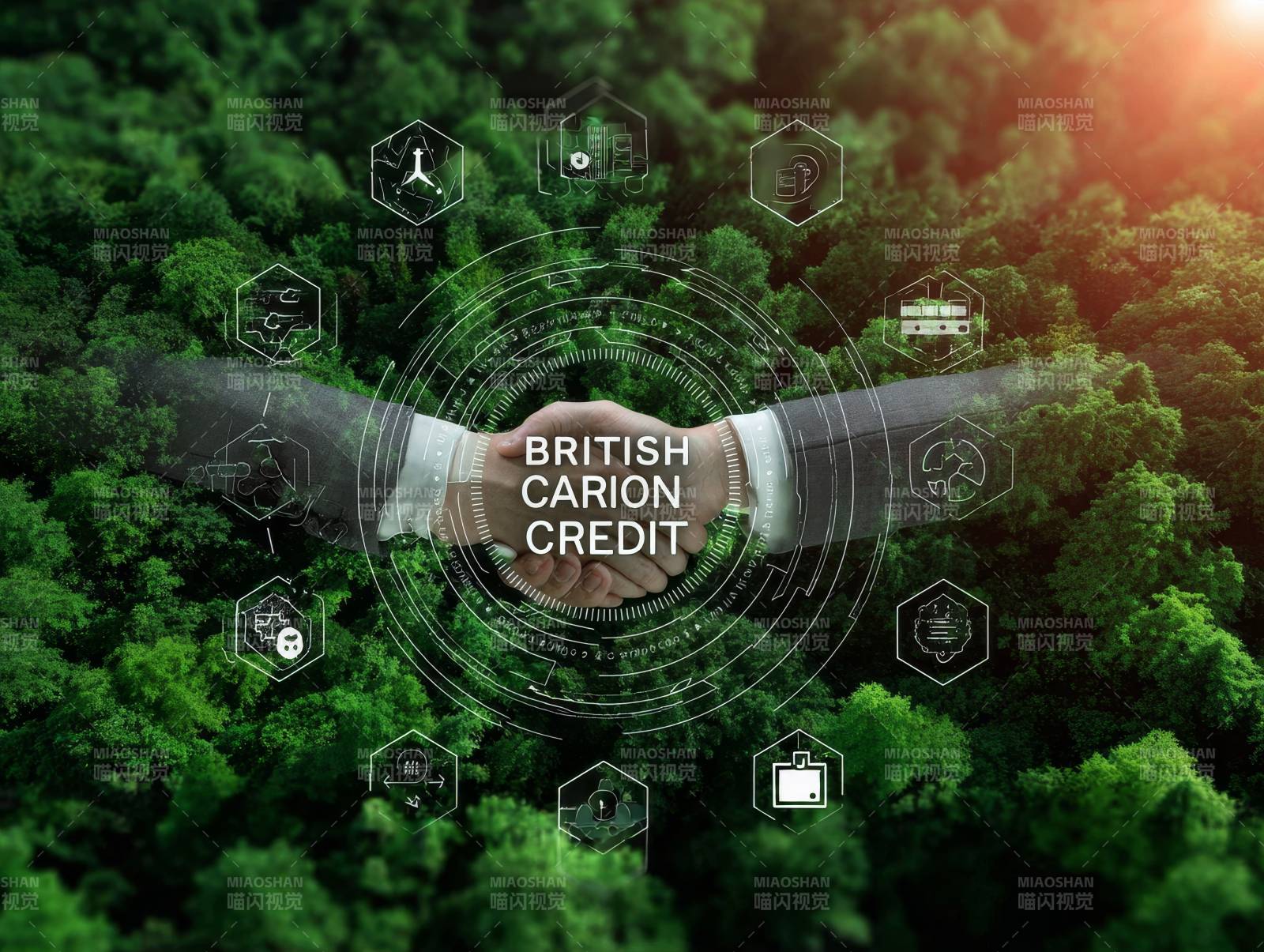 英碳信贷 绿色金融握手未来图片