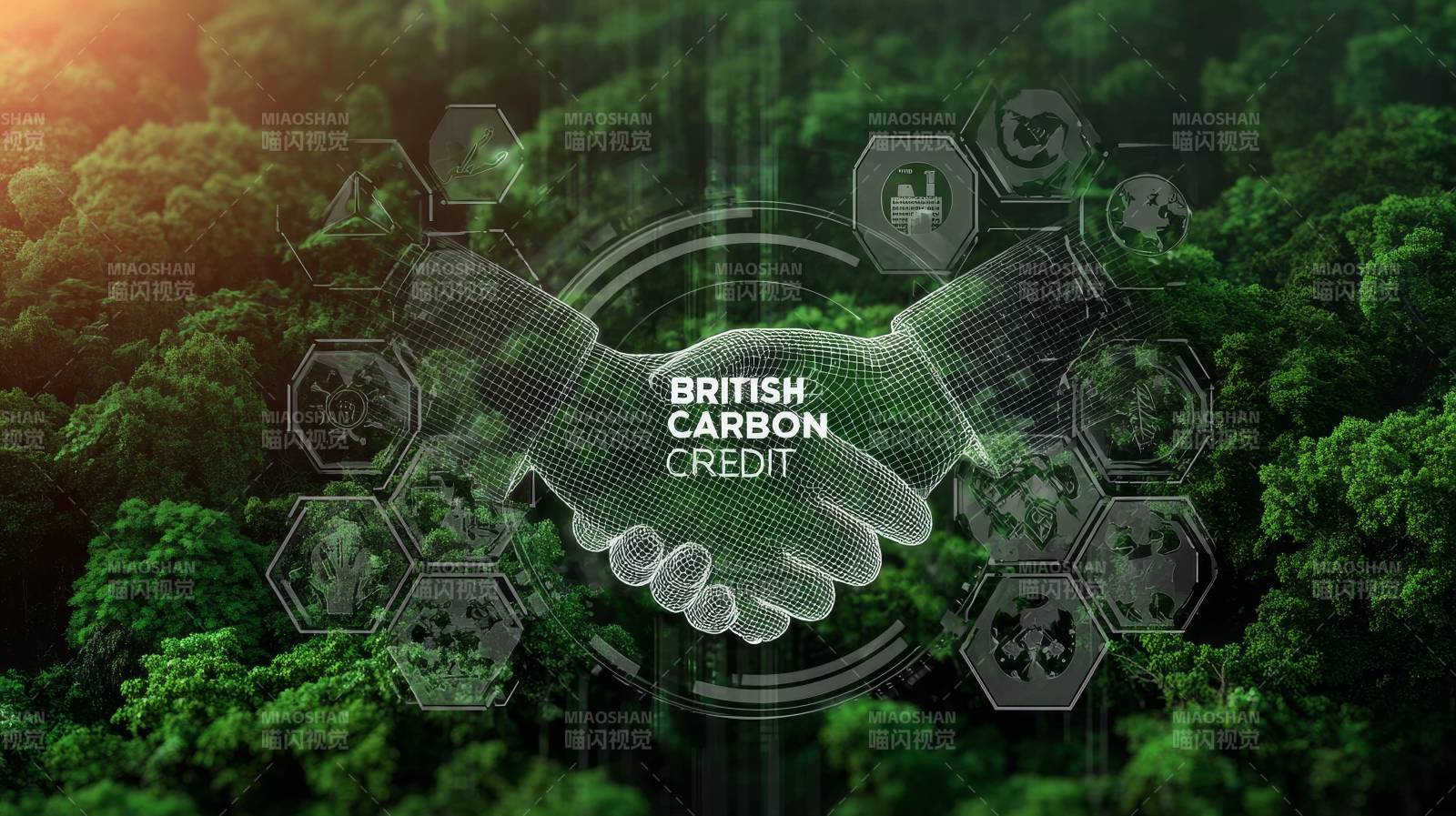 英国碳信用 绿色 handshake图片