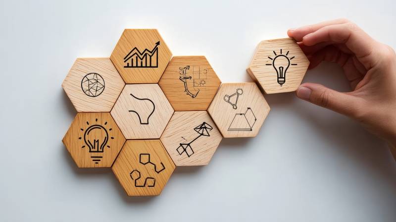 创意拼图 思维模块组合图片