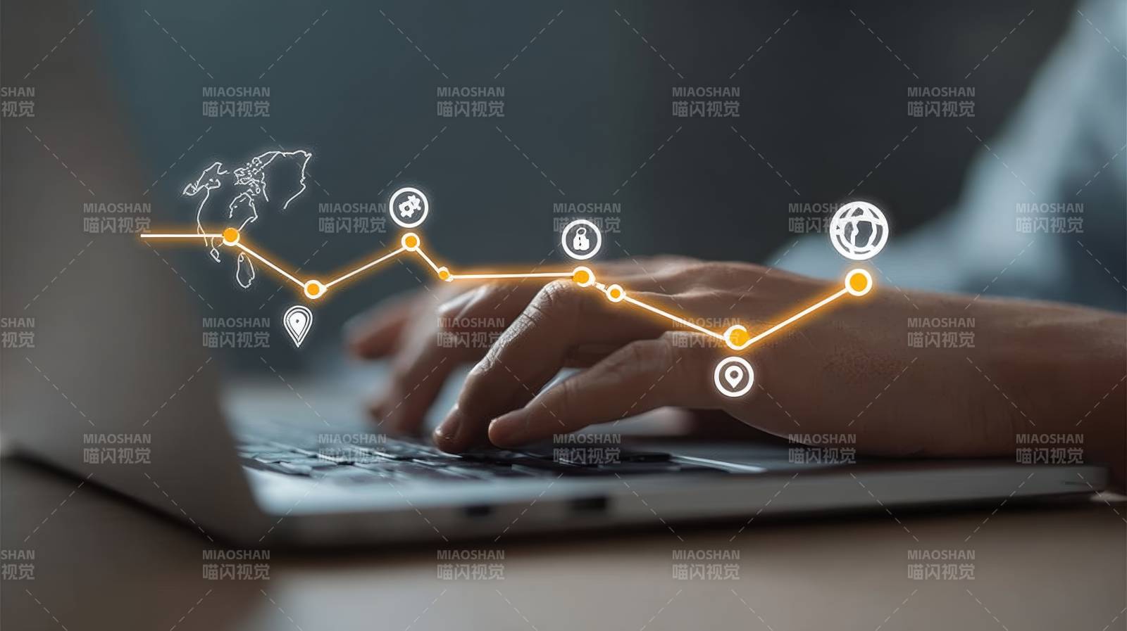 指尖上的全球数据流图片