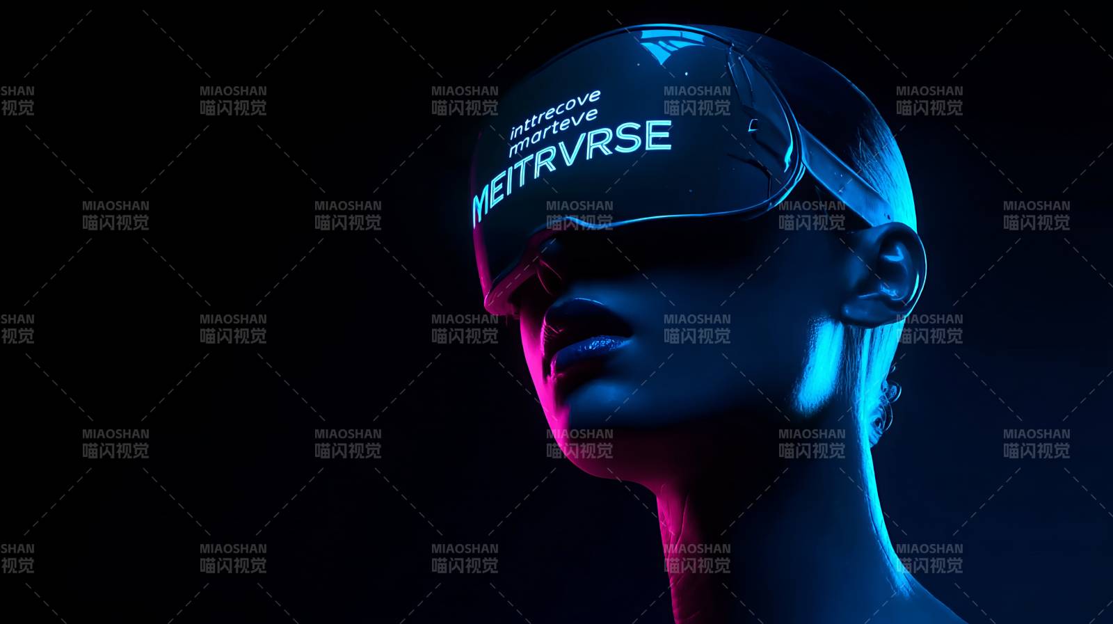 元宇宙VR头盔未来感人像图片