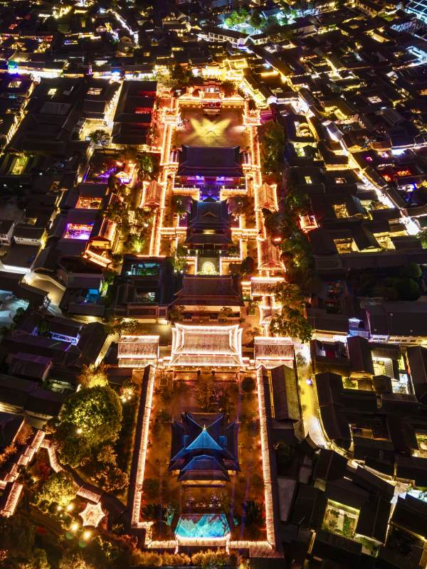 夜瞰古建群 灯火耀中轴图片