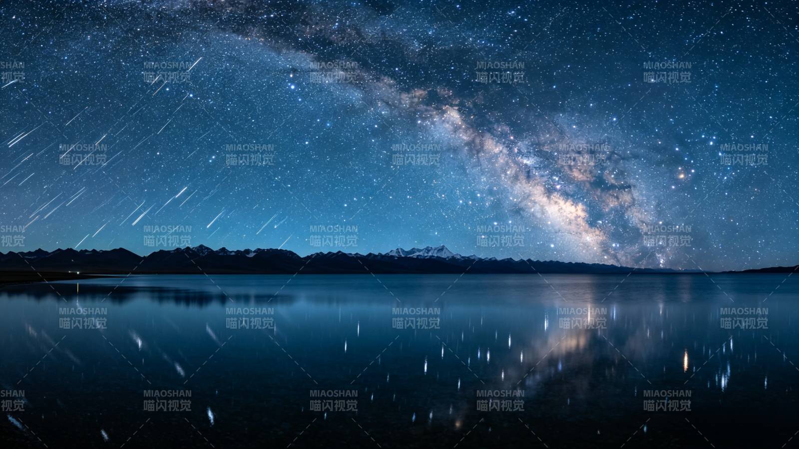 星河倒映湖 夜静如诗画图片