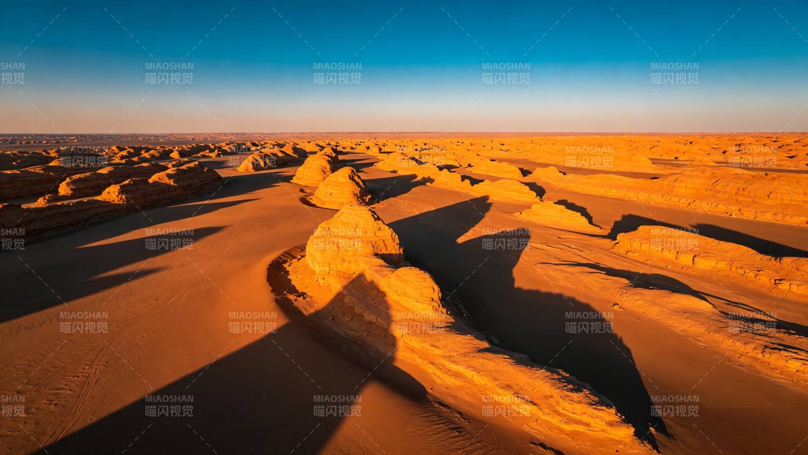 沙漠奇景 风蚀地貌如龙卧沙图片