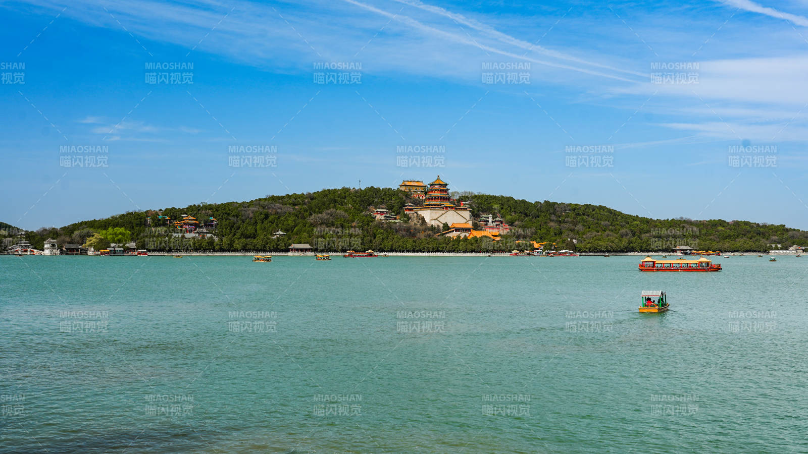 颐和园昆明湖全景图片