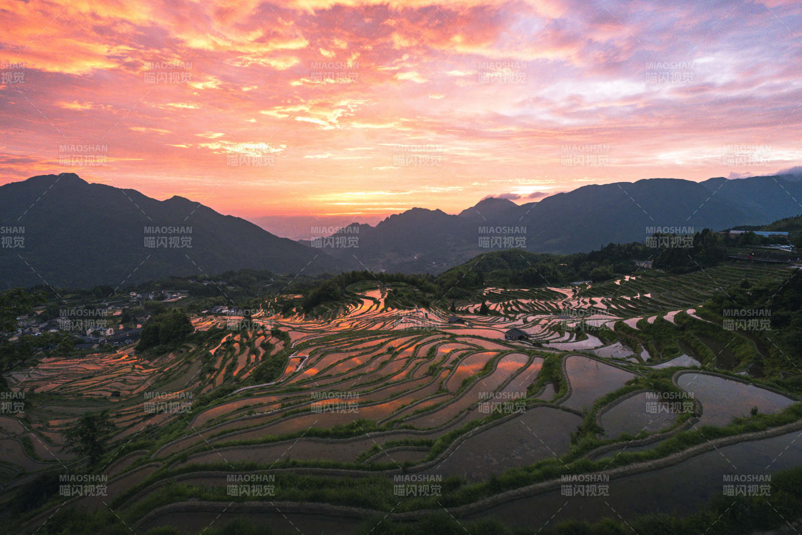 云和梯田日出 山峦如画图片