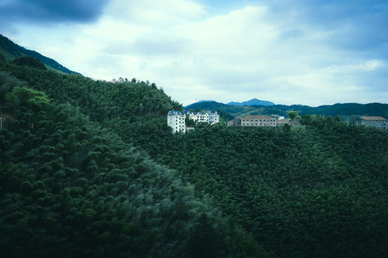 浙江南尖岩青山藏楼 云绕林间图片