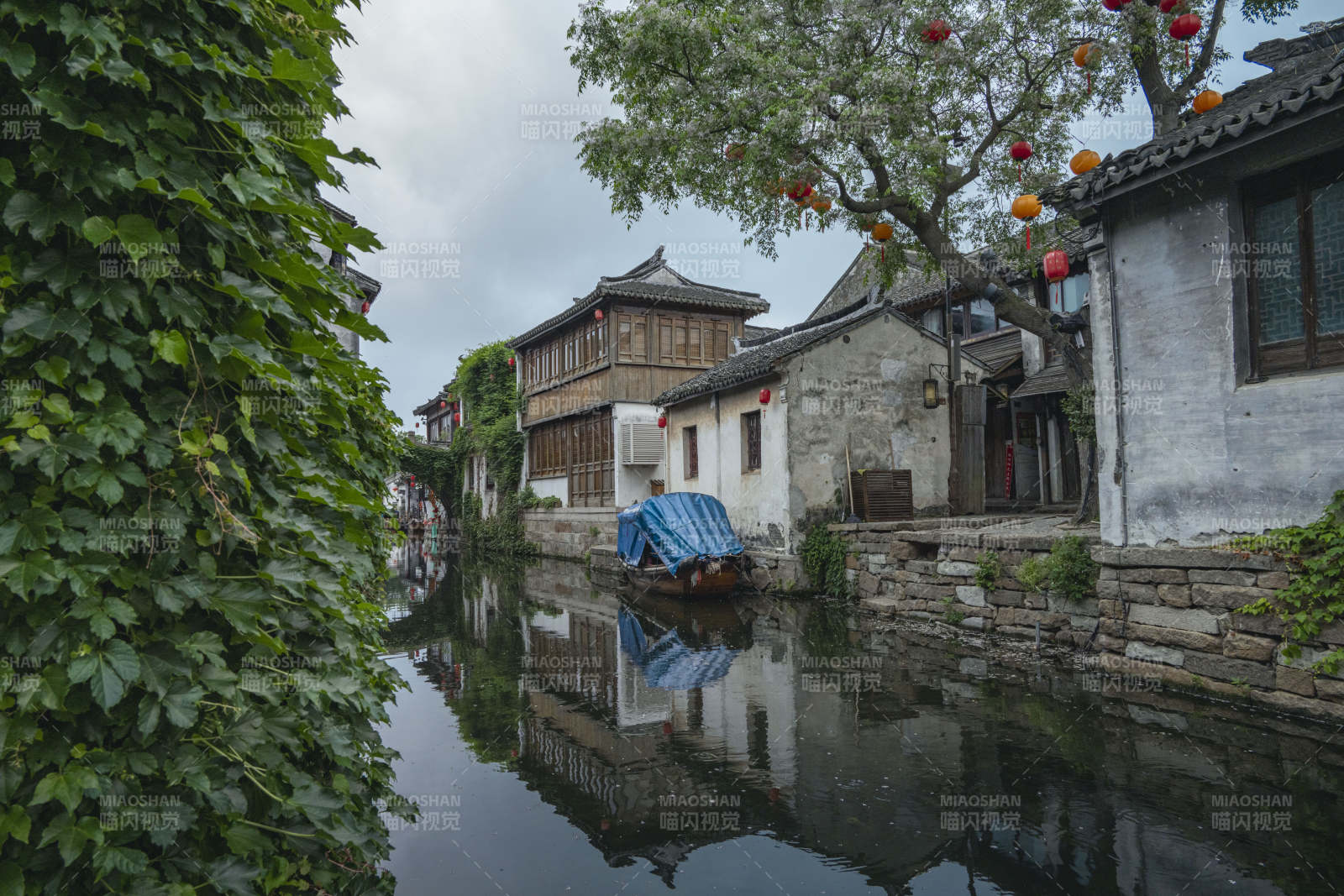 苏州周庄江南水乡 古巷静流图片