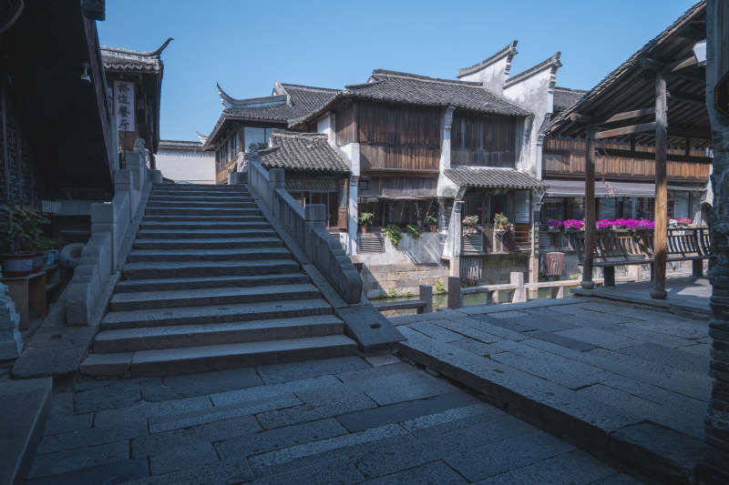 浙江乌镇南栅古韵水乡石阶桥图片