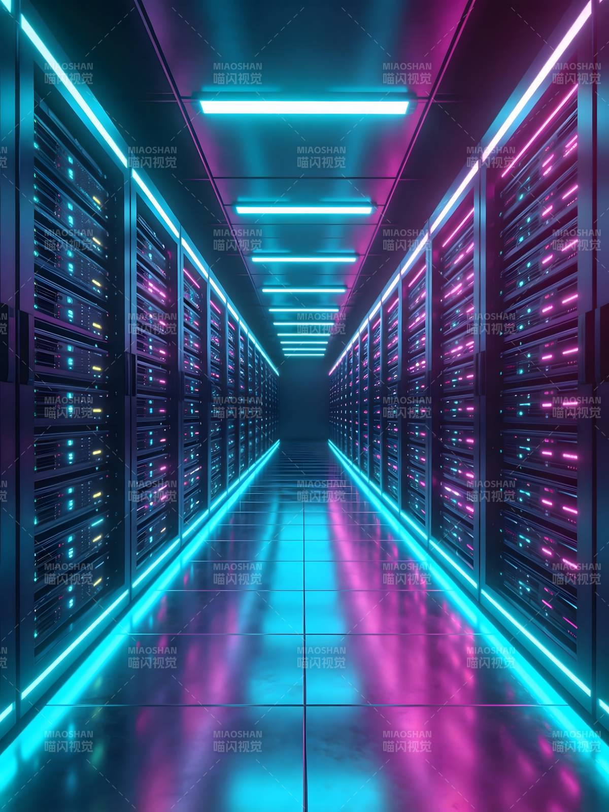 霓虹服务器走廊图片