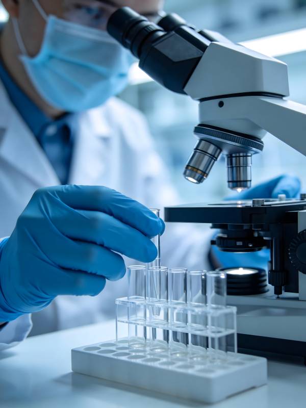 科学家显微镜下做实验图片