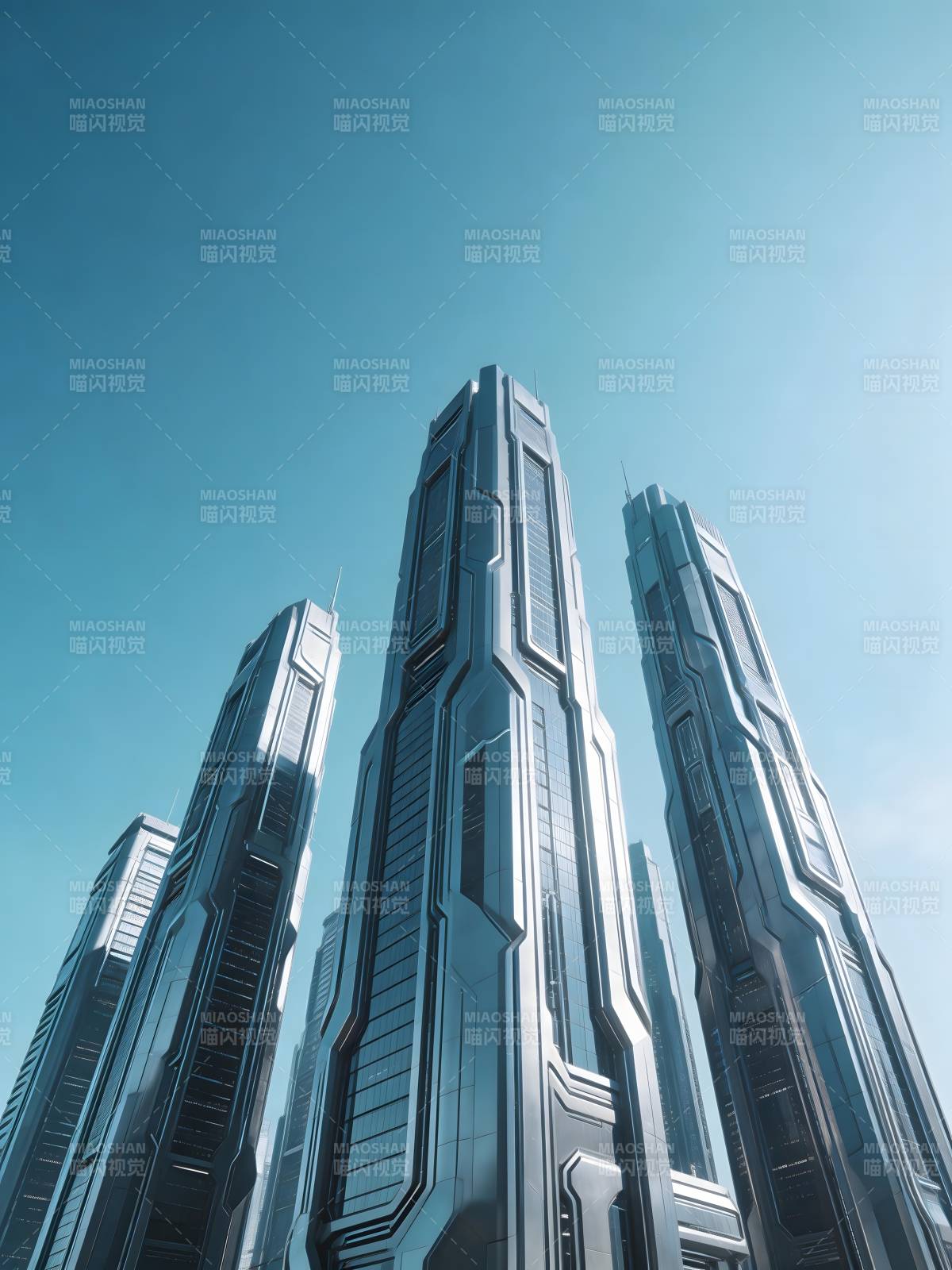 未来都市 摩天巨塔群图片