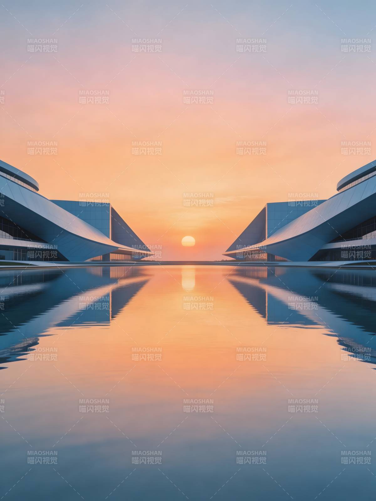 夕阳镜像 未来建筑 symphony图片