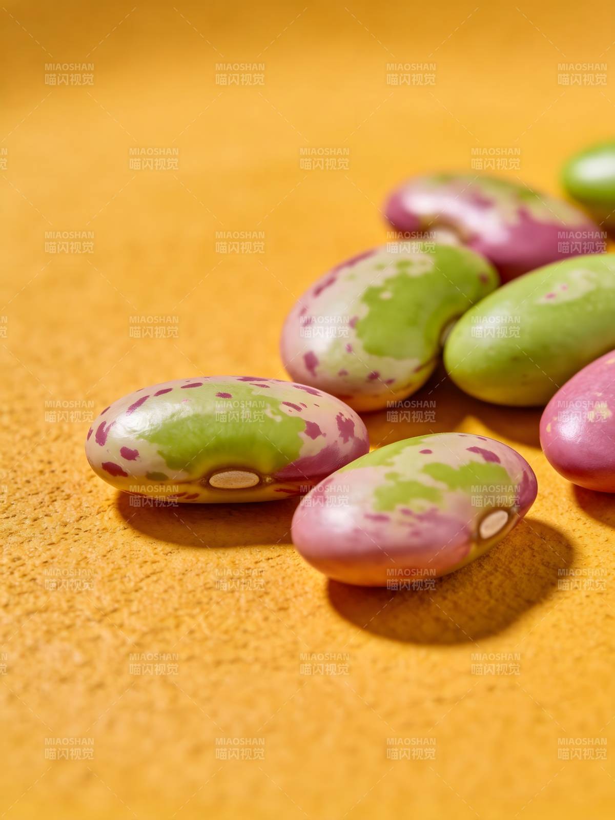彩豆静物 暖黄背景图片