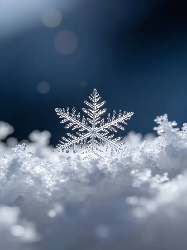 雪花静落 冬夜微光图片