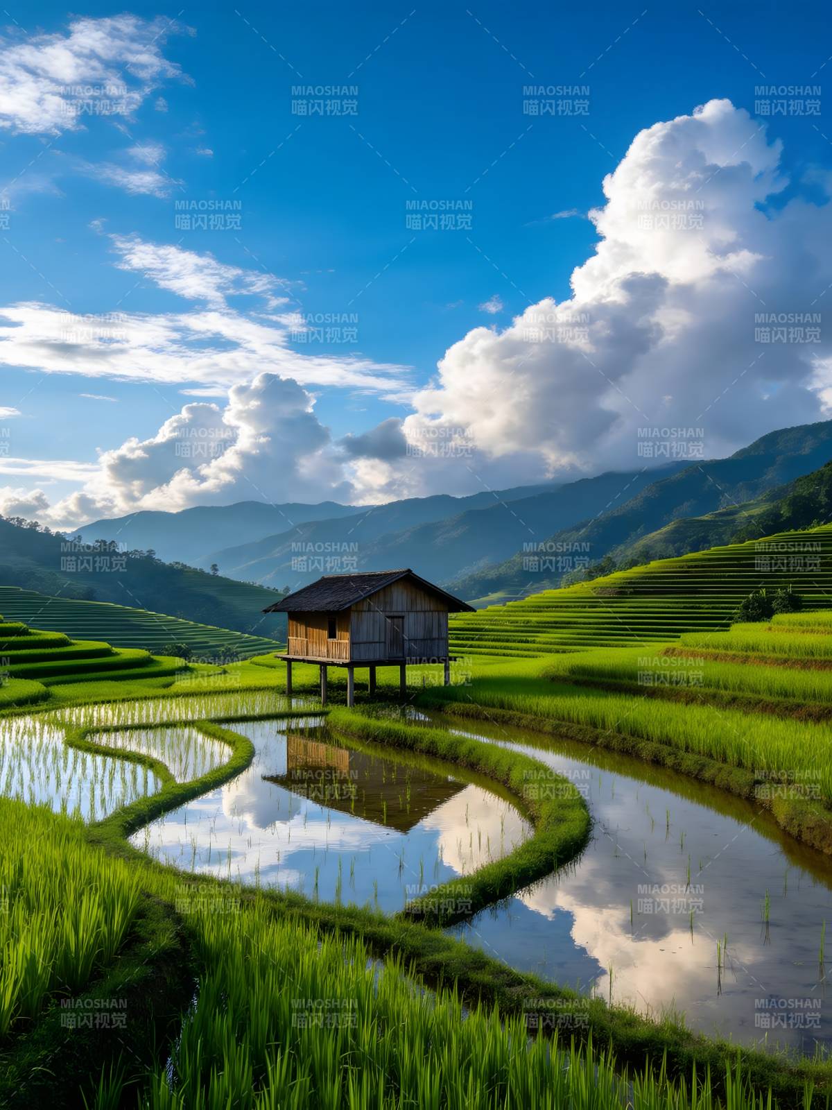 梯田云影 山居如画图片