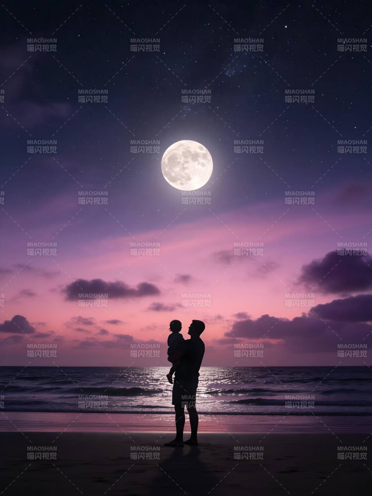 月下父子 星海共潮声图片