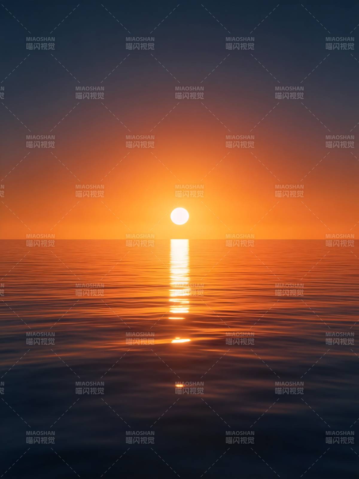 日落海平线 金辉映水天图片