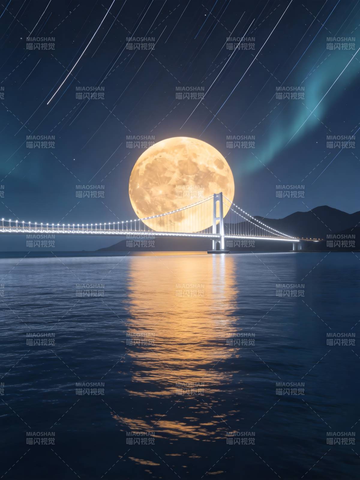 月悬桥影 星河入海梦图片