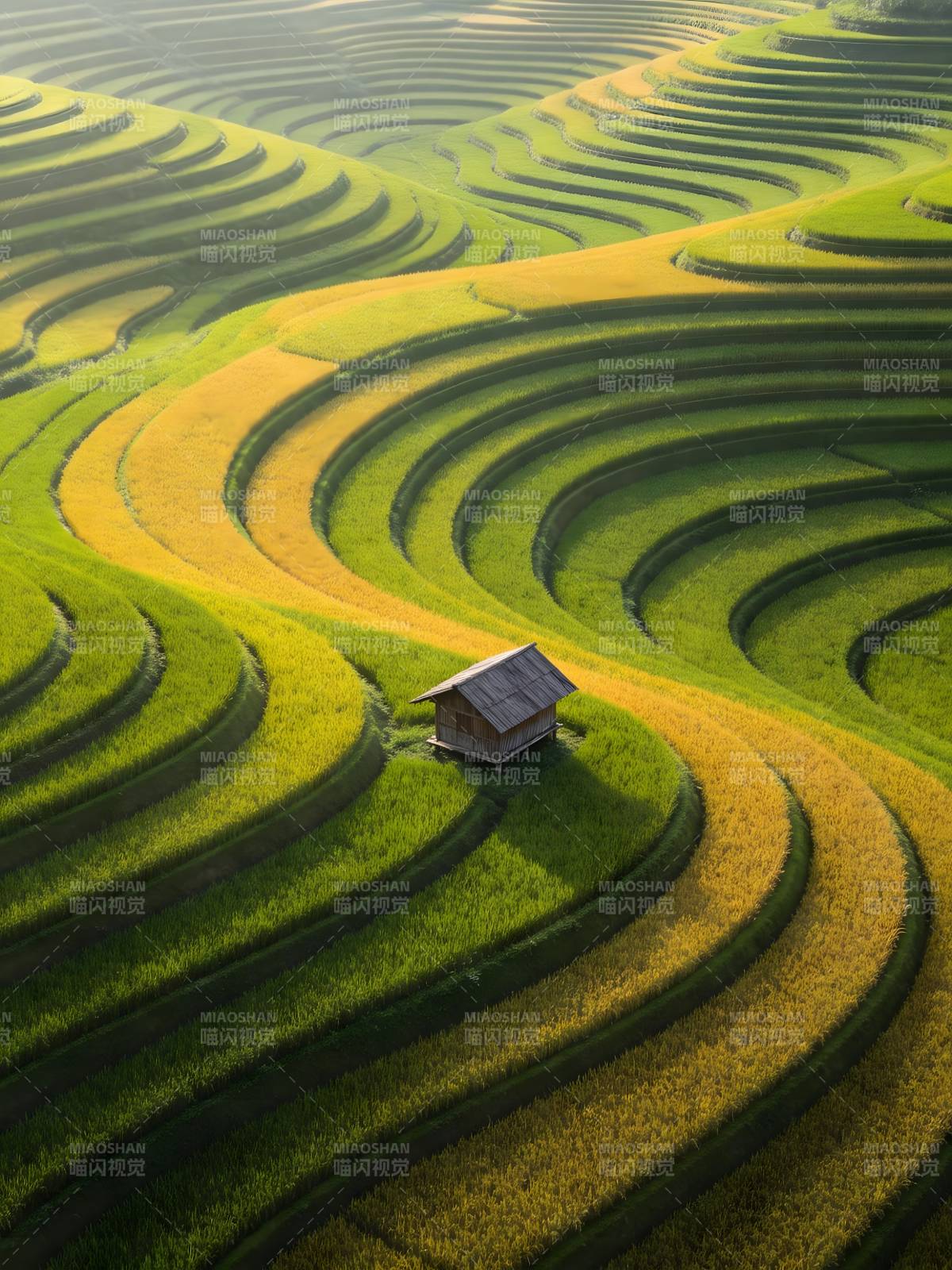 梯田如画 小屋点睛图片