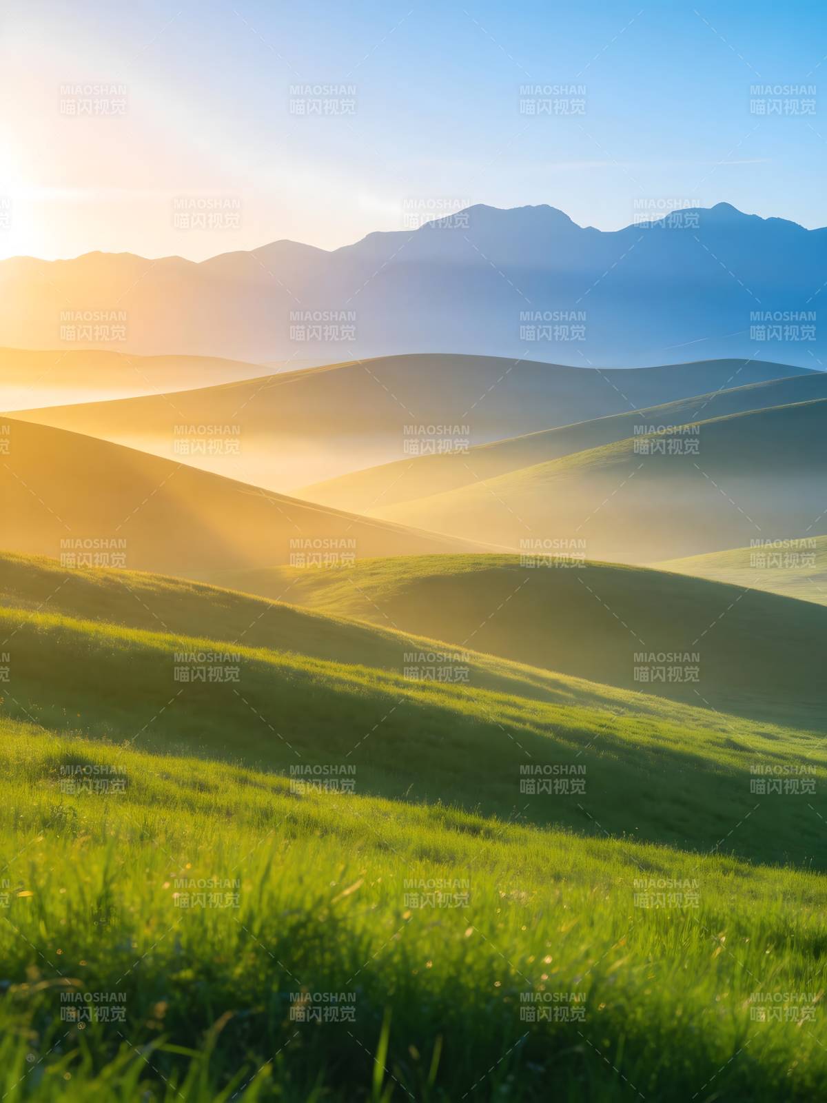 晨光洒绿野 山峦叠翠梦图片