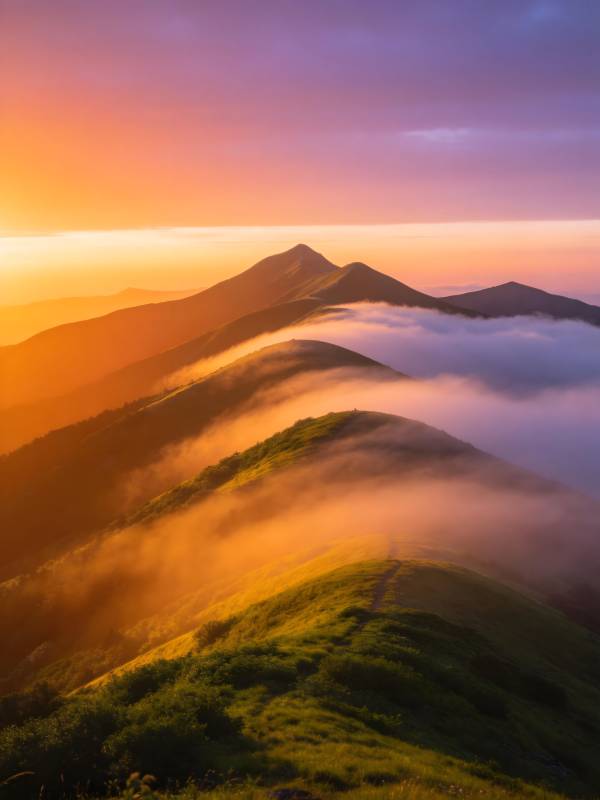 云海日出 山峦染金霞图片