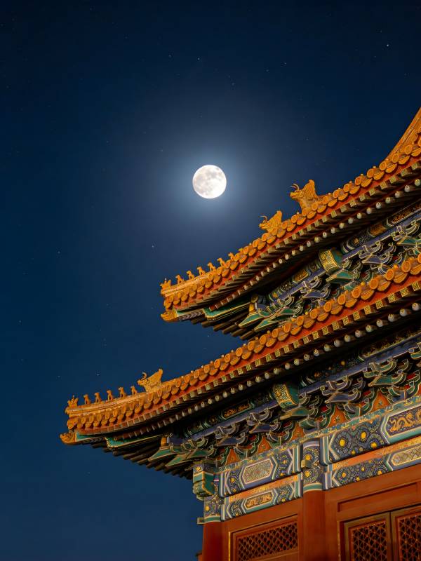 月照宫檐夜未央图片