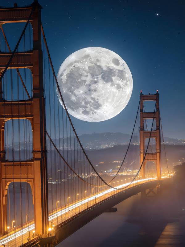 金门桥月夜奇观图片