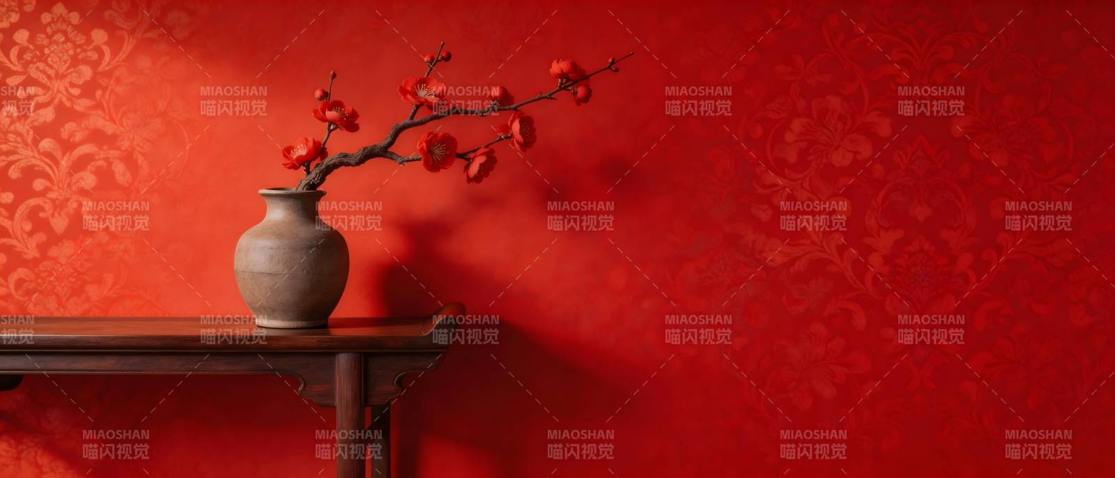 红墙梅影 古韵悠然图片