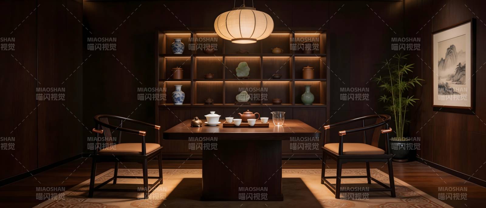 中式茶室 静谧雅致空间图片