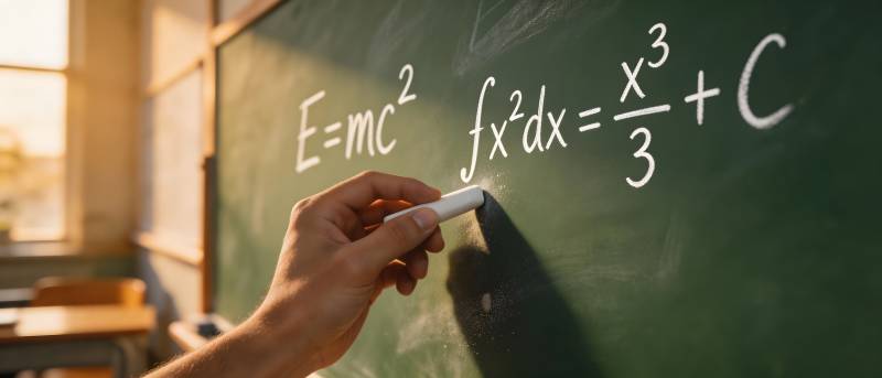 黑板上的数学公式图片