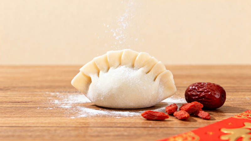 饺子配红枣枸杞 年味十足图片