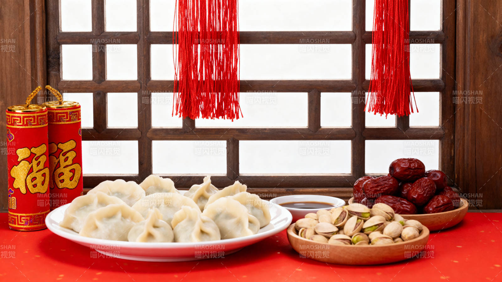春节饺子红枣坚果福字罐图片