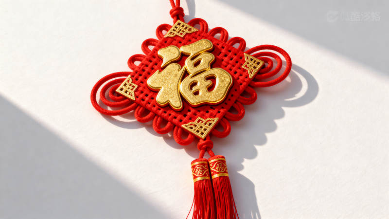 红绳金福中国结挂饰图片
